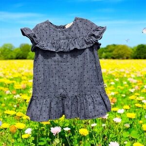 Kate Spade polka dot blue chambray denim cotton dress size 24 months